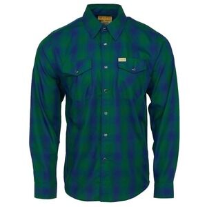 Dixxon Tahoe Plaid Mens Shirt Size Large Snap Button Bamboo Blend Hiking Western